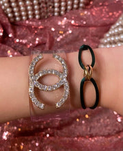 Load image into Gallery viewer, Crystal CC/Clear Acrylic Cuff Bracelet