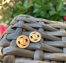 Load image into Gallery viewer, “Crystal” Round Gold Stud Earrings