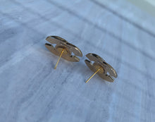 Load image into Gallery viewer, “Victoria” Gold &amp; Clear Crystal Earrings
